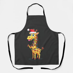 Giraffe-Weihnachtsbeleuchtung Lustiger Weihnachtsm Schürze