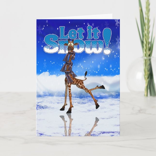 Giraffe Weihnachtskarte - Jungle Fun Weihnachtskar Feiertagskarte (Vorderseite)