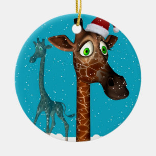 Giraffe Weihnachtsverzierung Keramikornament