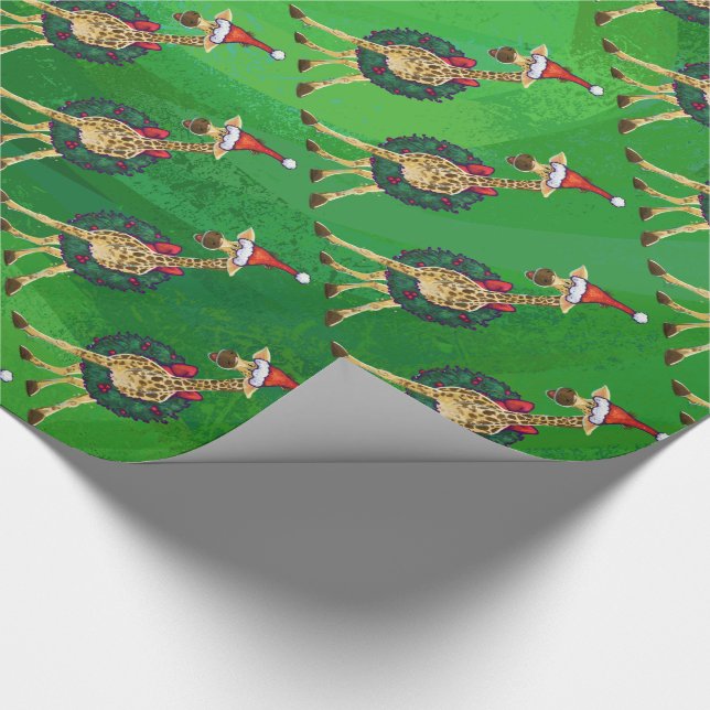 Giraffe Weihnachtswrapping Paper Geschenkpapier (Ecke)