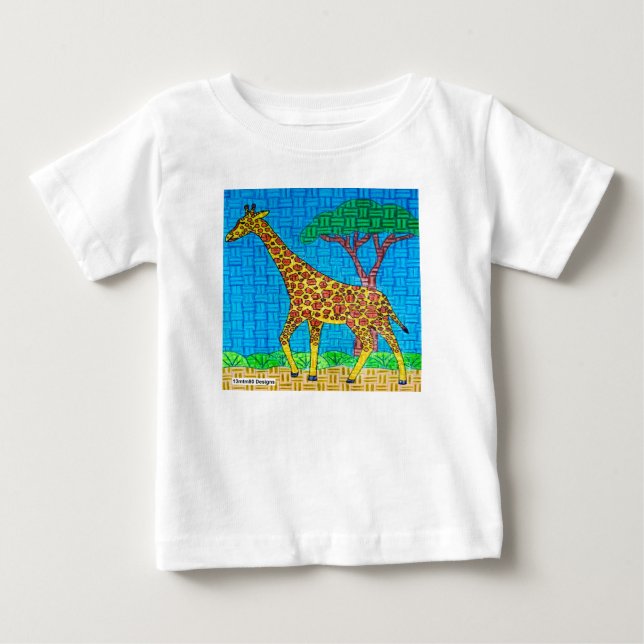 Giraffe (weiß) - Baby-T - Shirt (Vorderseite)