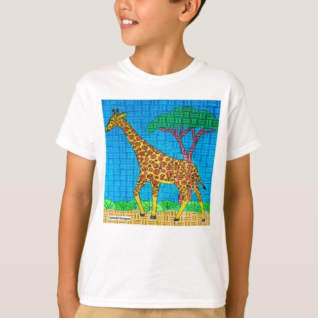 Giraffe (weiß) - Boy's Basic T - Shirt (Vorderseite)