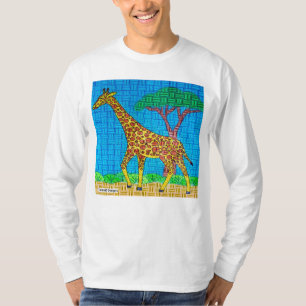 Giraffe (weiß) - Herren Langarmshirt T-Shirt