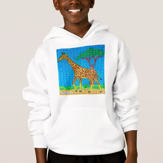 Giraffe (weiß) - Junge Hoodie (Vorderseite)