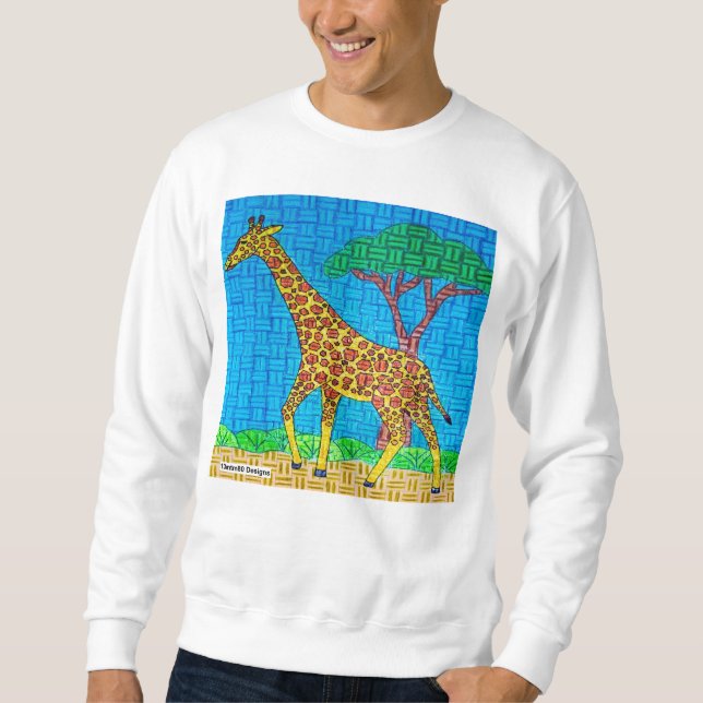 Giraffe (weiß) - MännerSweatshirt Sweatshirt (Vorderseite)