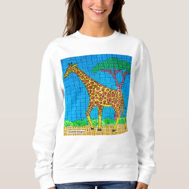 Giraffe (weiß) - Sweatshirt für Frauen (Vorderseite)