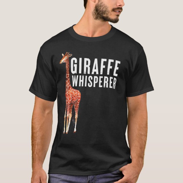 Giraffe Whisperer Süße Tier Art Design T-Shirt (Vorderseite)