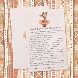 Giraffe Who Knows Mommy Best Baby Shower Game Card Briefpapier