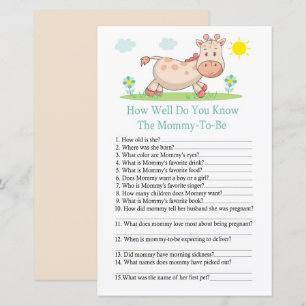 Giraffe Wie gut kennen Sie das Baby-Duschspiel