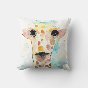 Giraffe Wild Animal Nature Wasserfarben Malerei Kissen