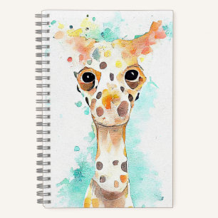 Giraffe Wild Animal Nature Wasserfarben Malerei Notizbuch