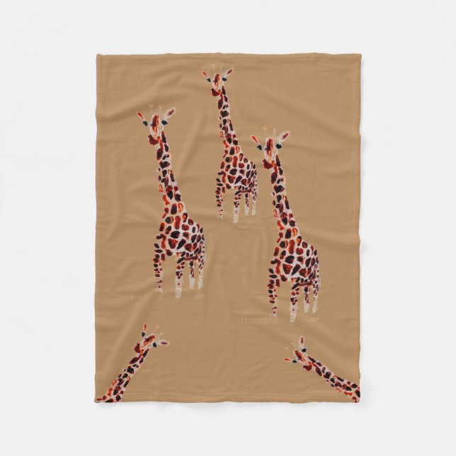 Giraffe Wildlife Art Funny Animal Fleecedecke (Vorderseite)