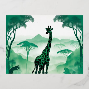 Giraffe Wildtiere Natur- und Naturwald Folien Feiertagspostkarte