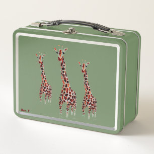 Giraffe Wildtierkunst Personalisiert Metall Brotdose