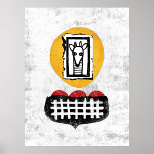 Giraffe wird, wenn du die Kunst der Mauer poster