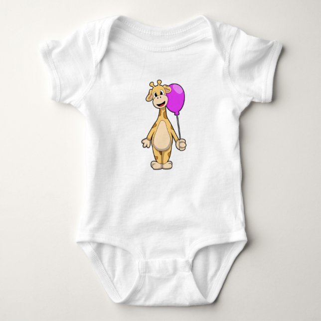 Giraffe with Balloon Baby Strampler (Vorderseite)