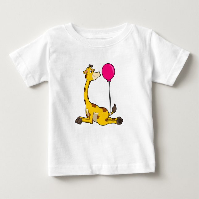 Giraffe with Balloon Baby T-shirt (Vorderseite)