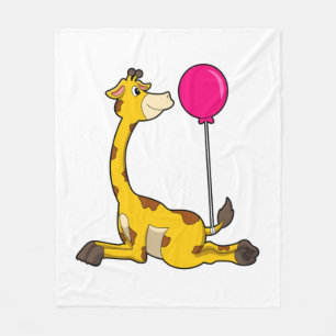 Giraffe with Balloon Fleecedecke