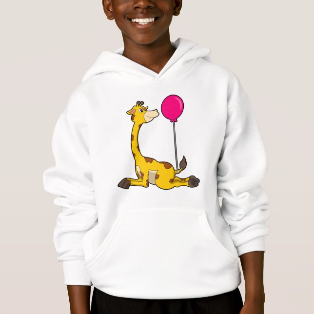 Giraffe with Balloon Hoodie (Vorderseite)
