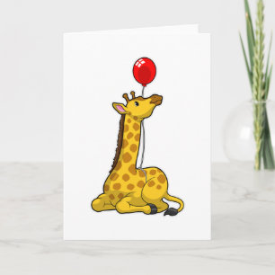 Giraffe with Balloon Karte