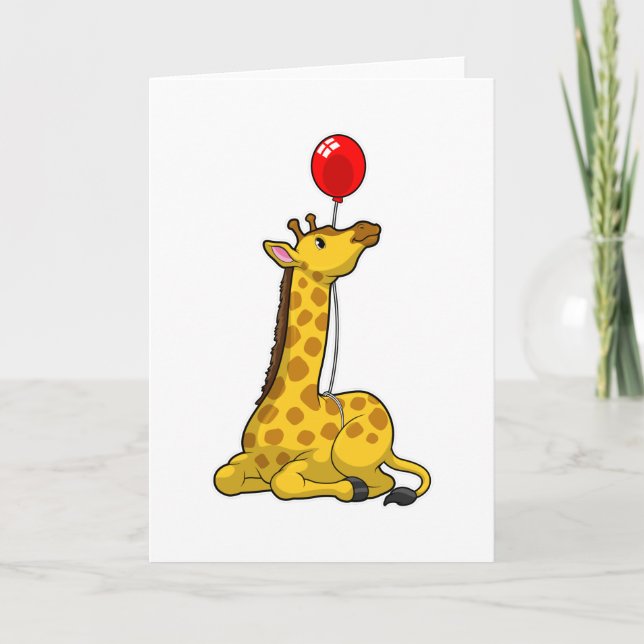 Giraffe with Balloon Karte (Vorderseite)