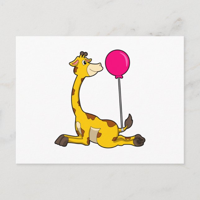 Giraffe with Balloon Postkarte (Vorderseite)