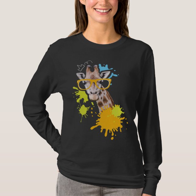 Giraffe with Glasses I Animal  I Giraffes T-Shirt (Vorderseite)