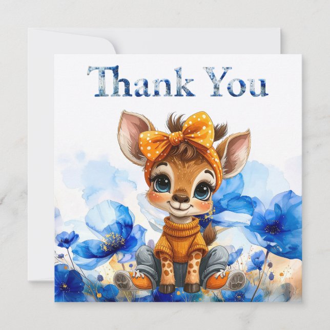 Giraffe with polka dot bow Thank you (Vorderseite)