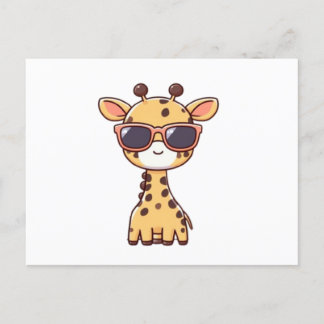 Giraffe with sunglasses postkarte