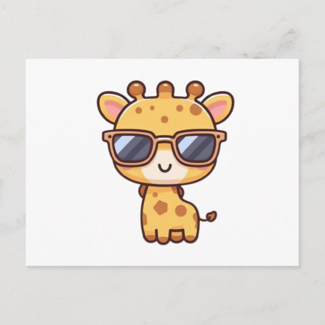 Giraffe with sunglasses postkarte (Vorderseite)