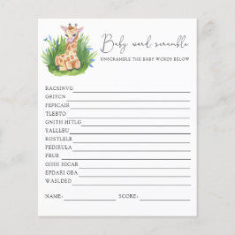 Giraffe Word Scramble | Baby Showspiel