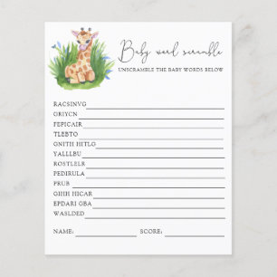 Giraffe Word Scramble Baby Showspiel