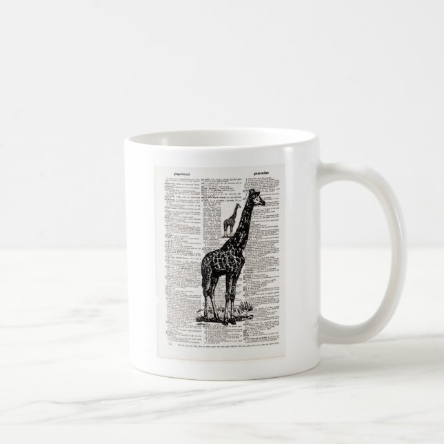 Giraffe Wörterbuchkunst Tasse (Rechts)