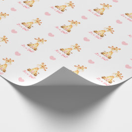 Giraffe Wrapping Paper Pink (Es ist ein Mädchen) Geschenkpapier