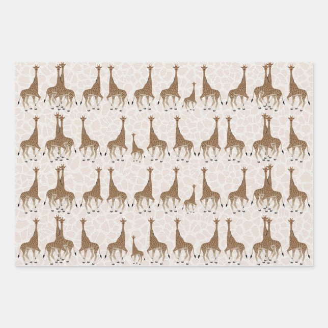 Giraffe Wrapping Paper Sheets Geschenkpapier Set (Vorderseite)