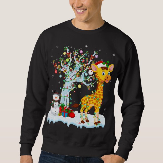 Giraffe Xmas Element Tree Lighting Giraffe Christm Sweatshirt (Vorderseite)