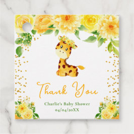 Giraffe Yellow Floral Baby Dusche Danke Geschenkanhänger