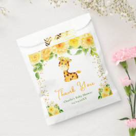 Giraffe Yellow Floral Baby Dusche Danke Geschenktütchen