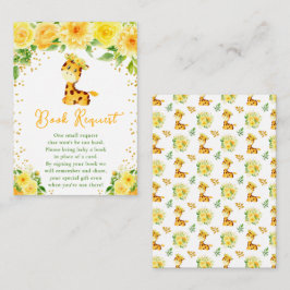 Giraffe Yellow Floral Baby Shooting Book Request Begleitkarte