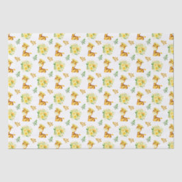 Giraffe Yellow Floral Blume Seidenpapier