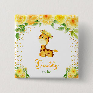 Giraffe Yellow Floral Daddy soll sein Button