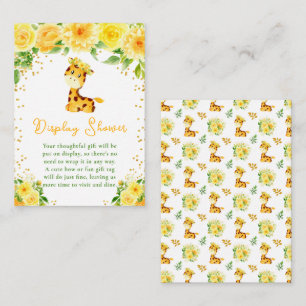 Giraffe Yellow Floral Display Baby Dusche Begleitkarte