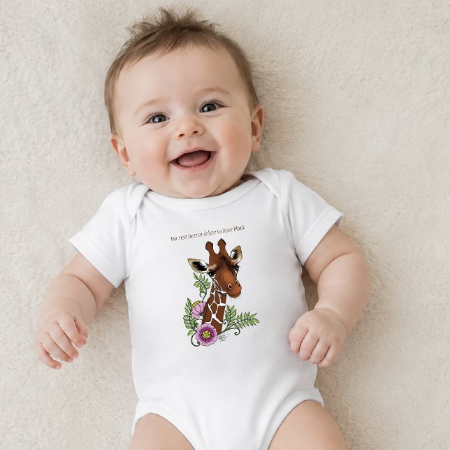 Giraffe Yellow Portrait-Blume Baby Strampler (Von Creator hochgeladen)