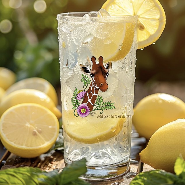 Giraffe Yellow Portrait-Blume Glas (Von Creator hochgeladen)