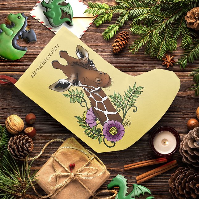 Giraffe Yellow Portrait-Blume Kleiner Weihnachtsstrumpf (Von Creator hochgeladen)