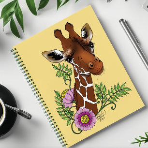 Giraffe Yellow Portrait-Blume Notizbuch