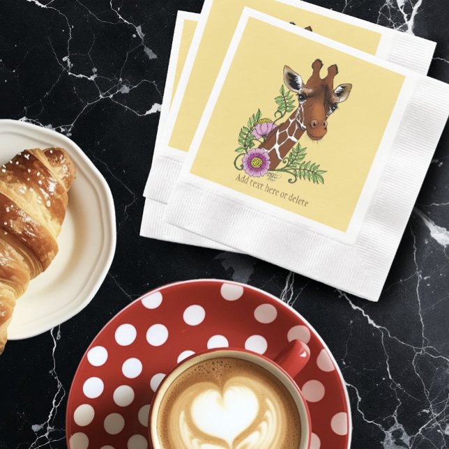 Giraffe Yellow Portrait-Blume Serviette (Von Creator hochgeladen)