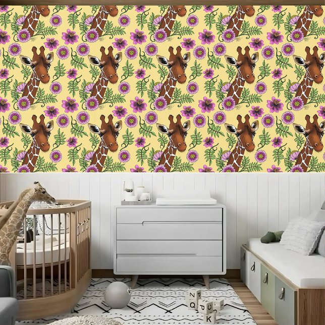 Giraffe Yellow Portrait-Blume Tapete (Von Creator hochgeladen)