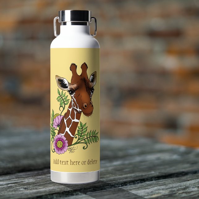 Giraffe Yellow Portrait-Blume Trinkflasche (Von Creator hochgeladen)