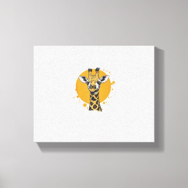 Giraffe Yellow Sun Abstraktes Tierportrait Leinwanddruck (Vorderseite)